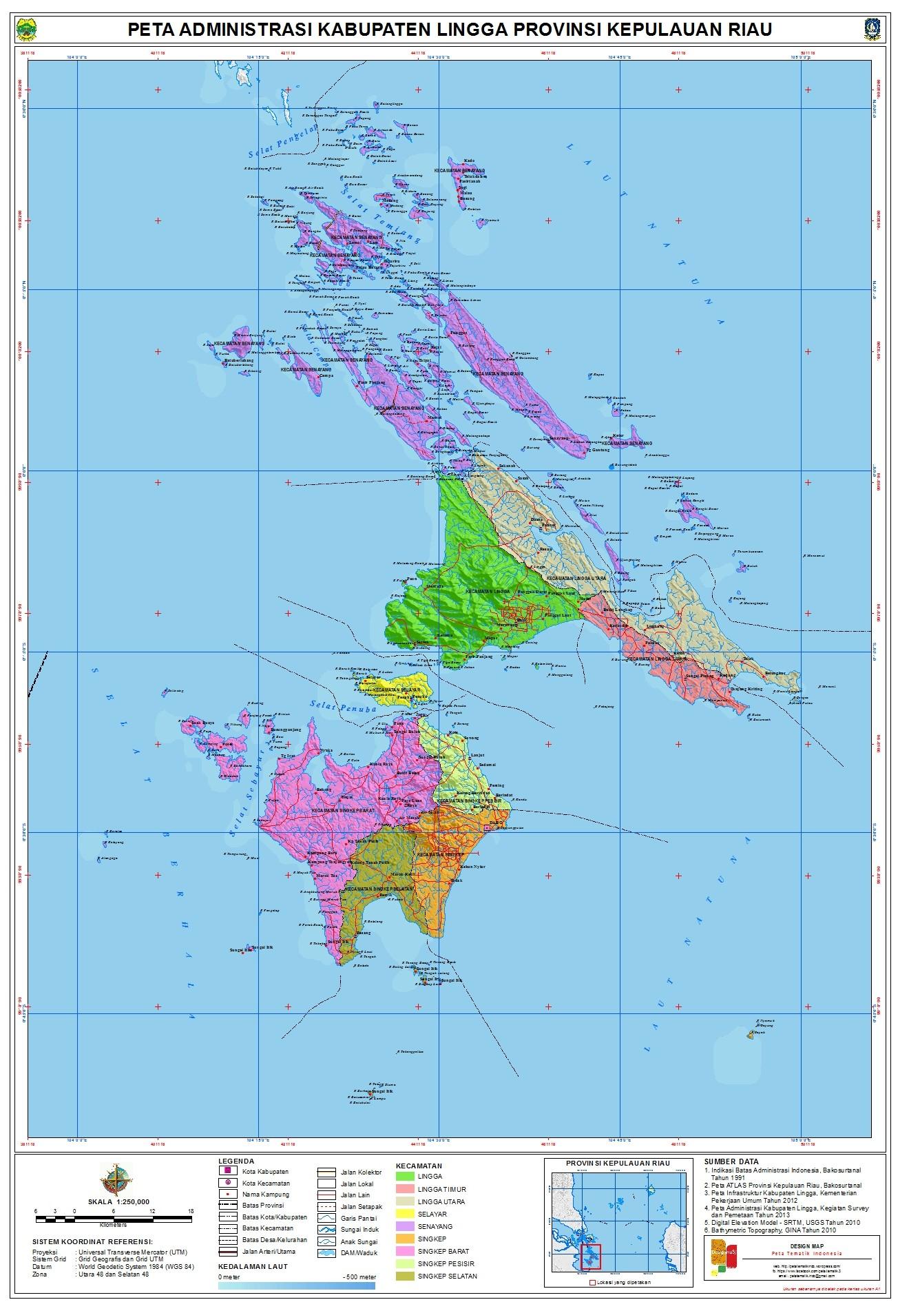 Peta administrasi kabupaten Lingga Kepulauan Riau Copy